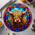BooBoo Highland Cow Circular Glass Suncatcher Worktop Saver